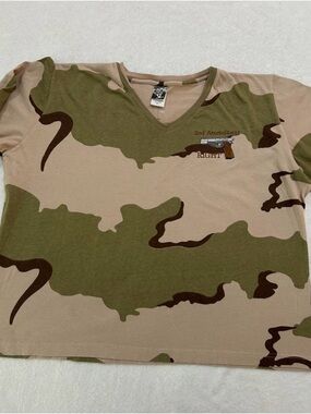 Vintage Y2K Code V Women’s Desert Camo Sz 2XL 2nd Amendment Rights Tee T-Shirt
